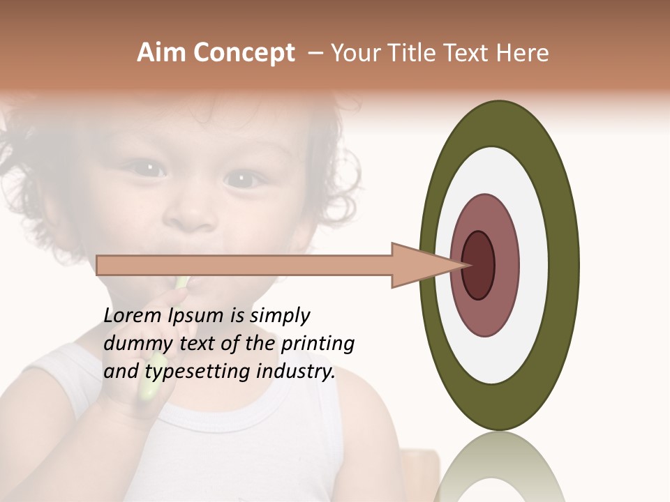 The Kid To Study To Clean A Teeth. PowerPoint Template