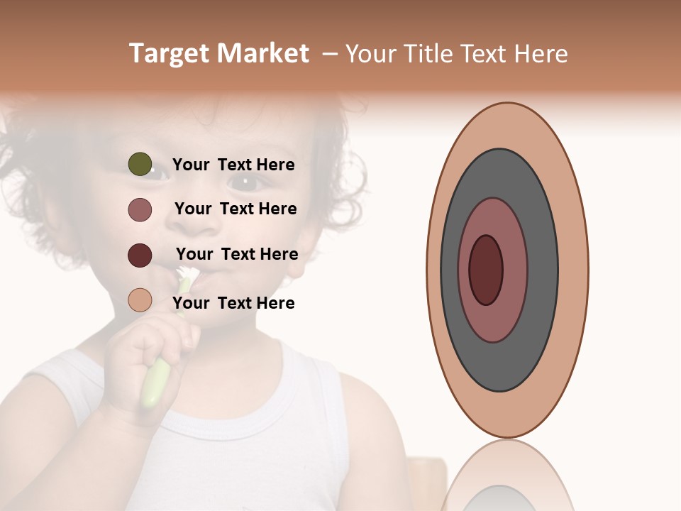 The Kid To Study To Clean A Teeth. PowerPoint Template