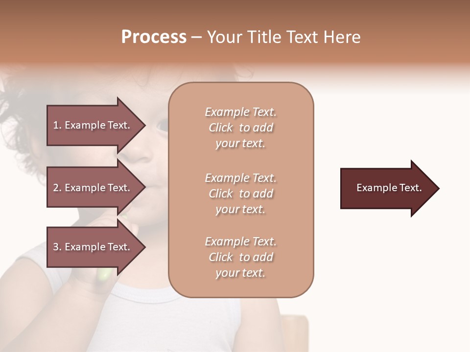 The Kid To Study To Clean A Teeth. PowerPoint Template