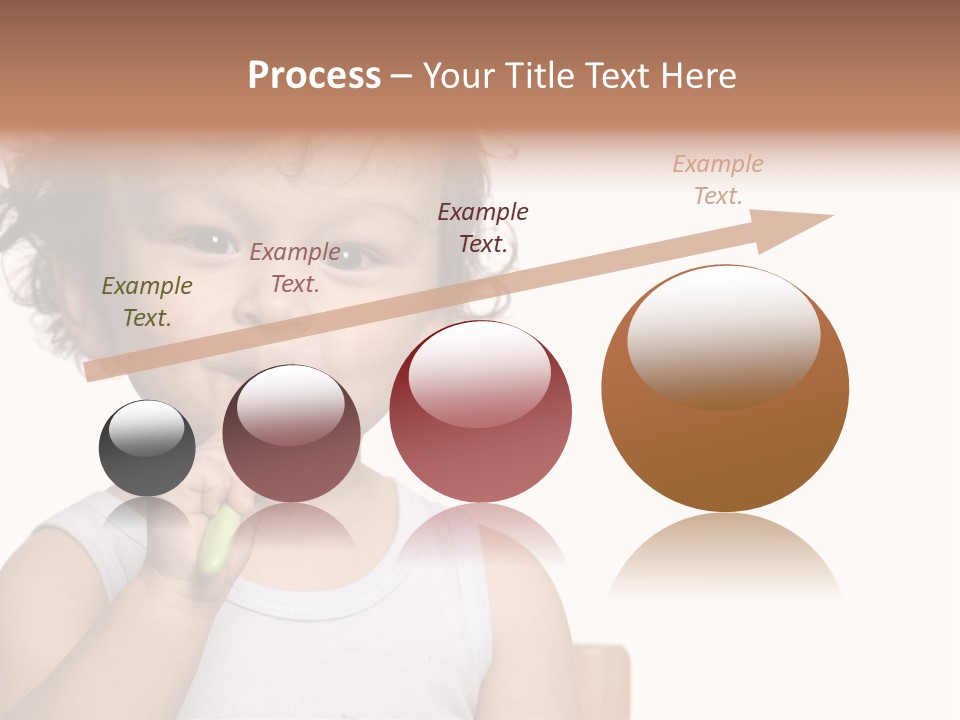 The Kid To Study To Clean A Teeth. PowerPoint Template