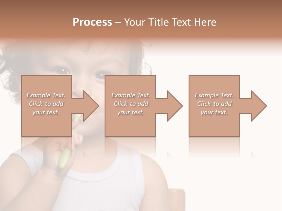 The Kid To Study To Clean A Teeth. PowerPoint Template