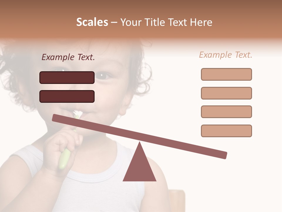The Kid To Study To Clean A Teeth. PowerPoint Template