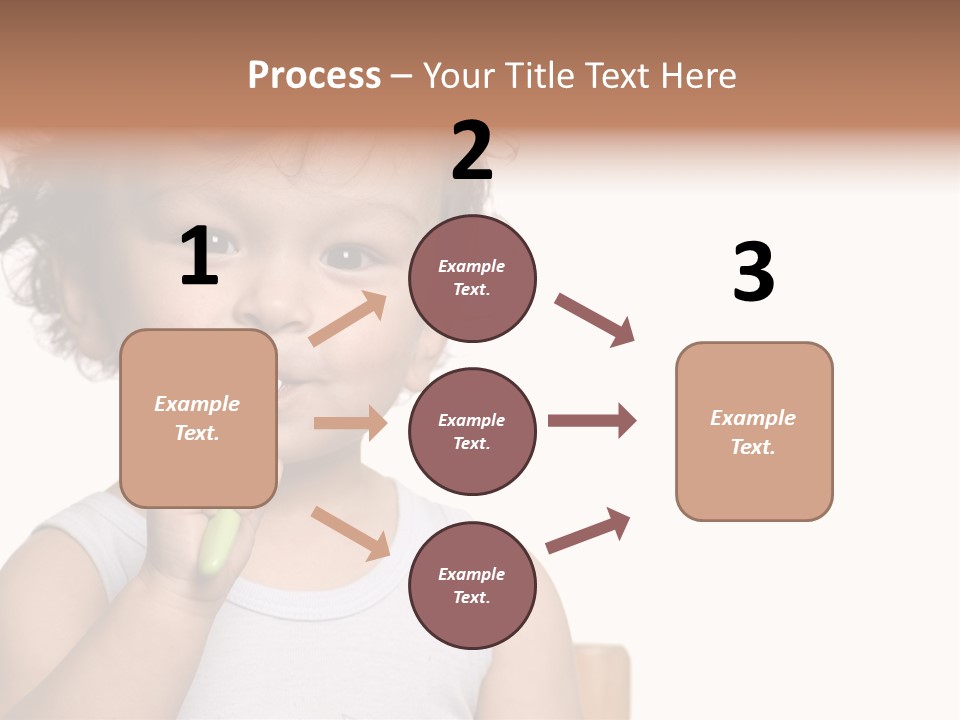 The Kid To Study To Clean A Teeth. PowerPoint Template