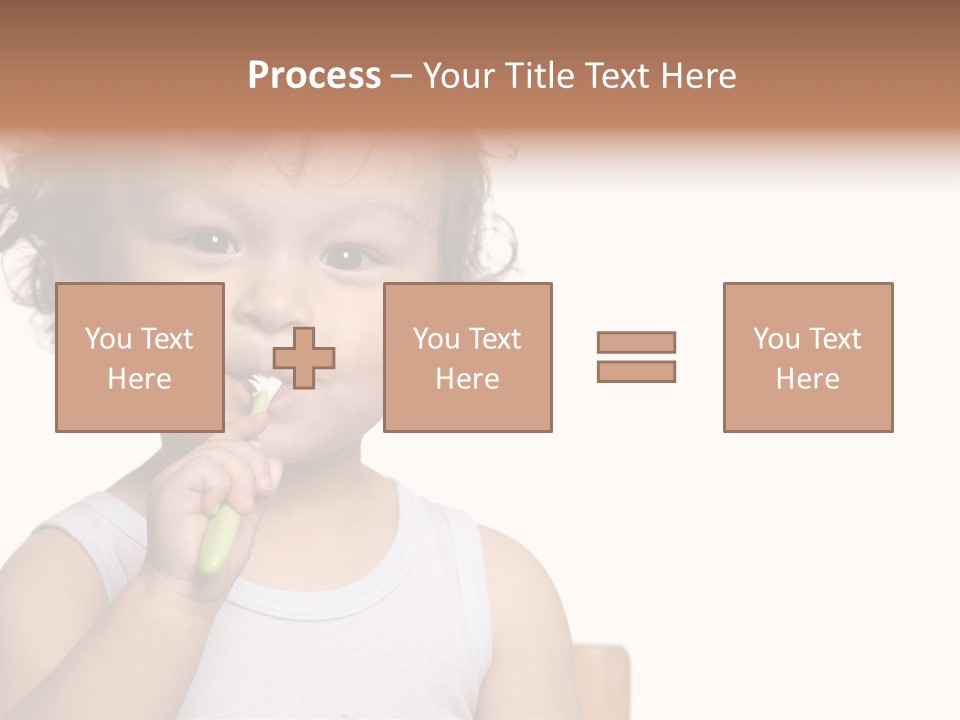 The Kid To Study To Clean A Teeth. PowerPoint Template