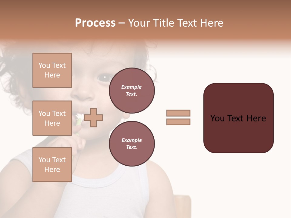 The Kid To Study To Clean A Teeth. PowerPoint Template