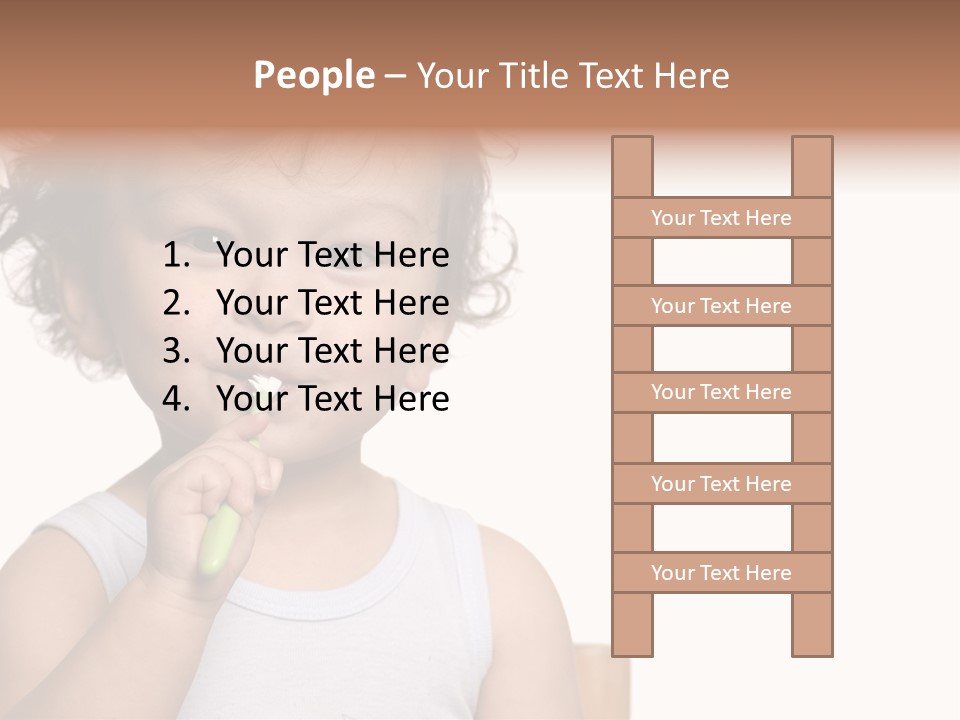 The Kid To Study To Clean A Teeth. PowerPoint Template