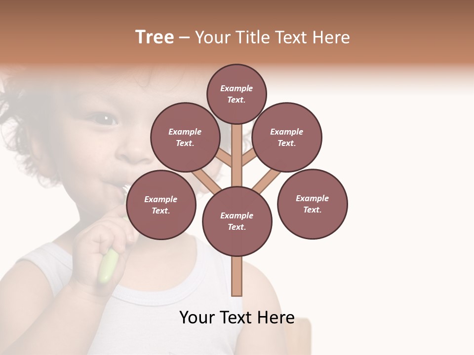 The Kid To Study To Clean A Teeth. PowerPoint Template