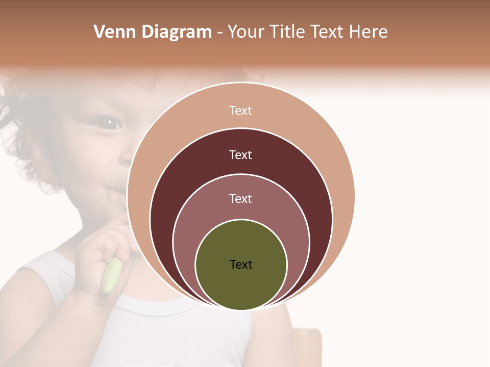 The Kid To Study To Clean A Teeth. PowerPoint Template