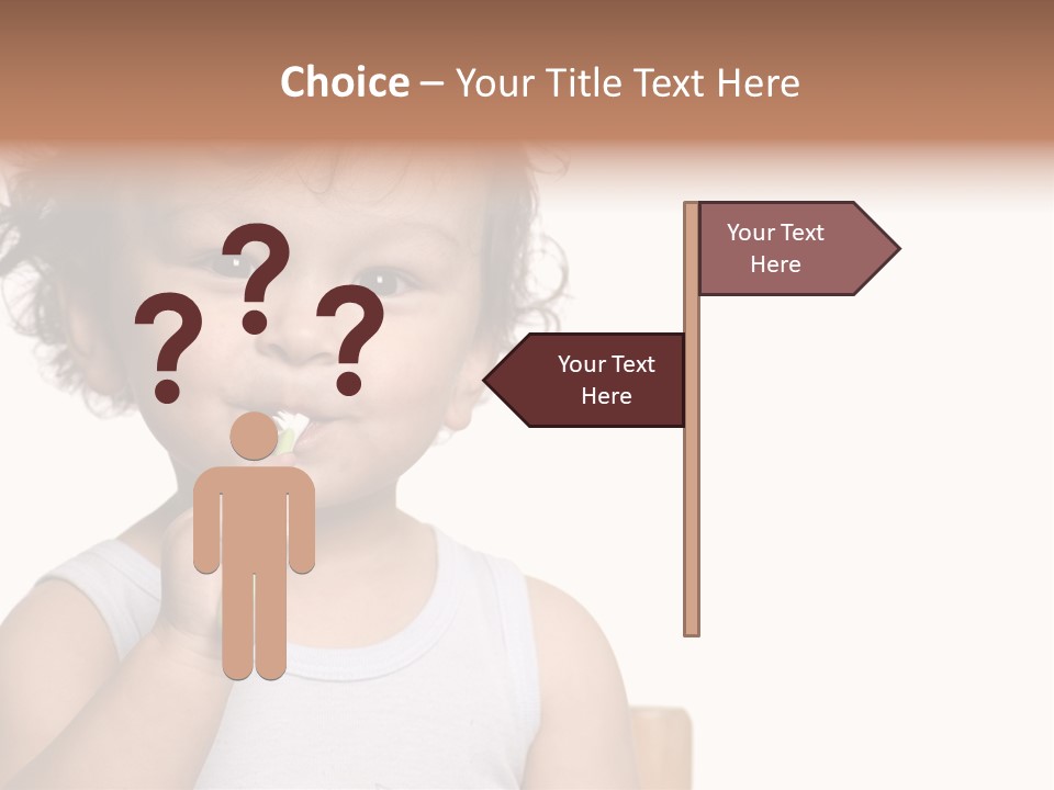 The Kid To Study To Clean A Teeth. PowerPoint Template