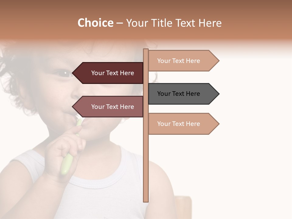 The Kid To Study To Clean A Teeth. PowerPoint Template