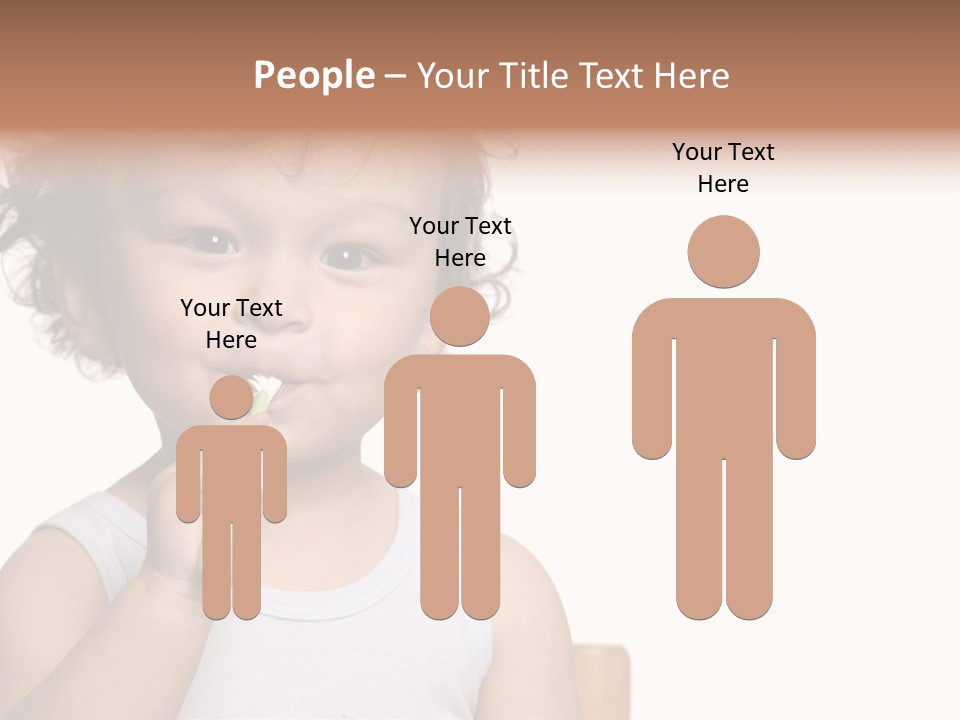 The Kid To Study To Clean A Teeth. PowerPoint Template