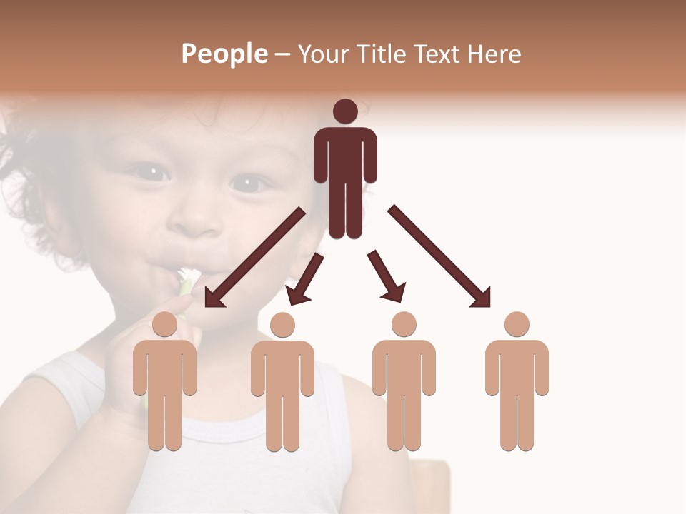 The Kid To Study To Clean A Teeth. PowerPoint Template