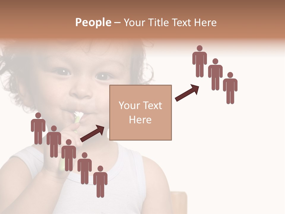 The Kid To Study To Clean A Teeth. PowerPoint Template