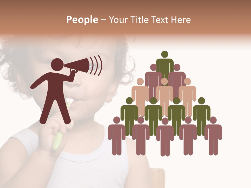 The Kid To Study To Clean A Teeth. PowerPoint Template