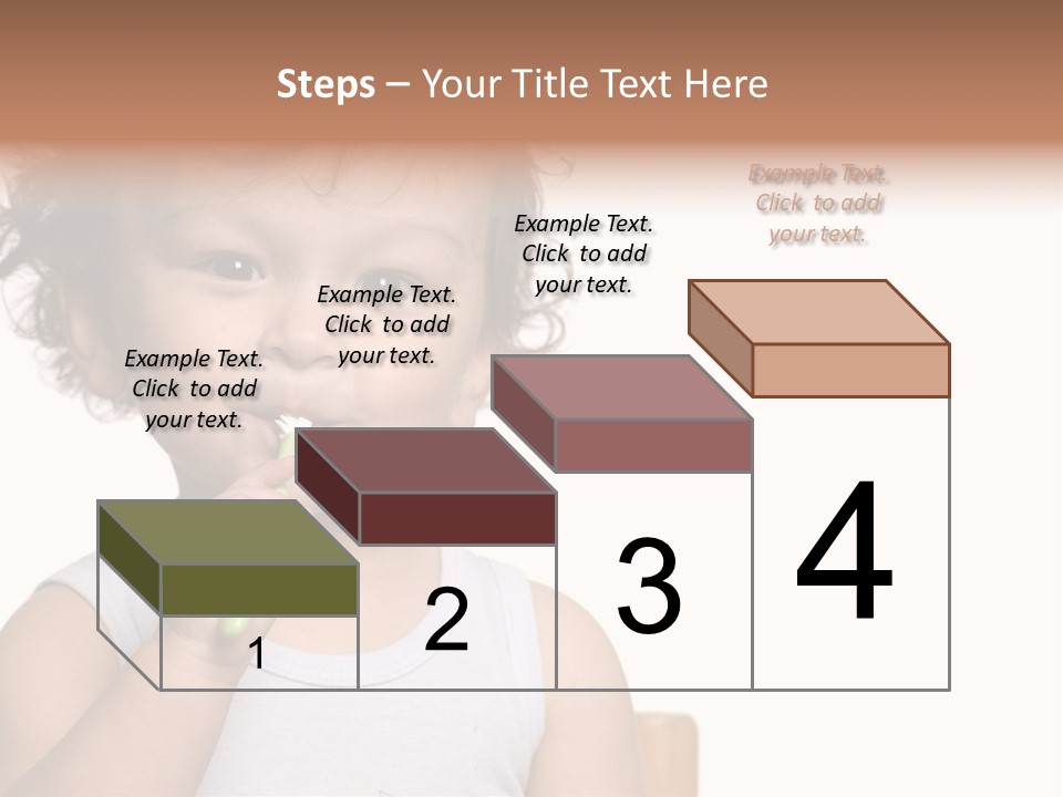 The Kid To Study To Clean A Teeth. PowerPoint Template