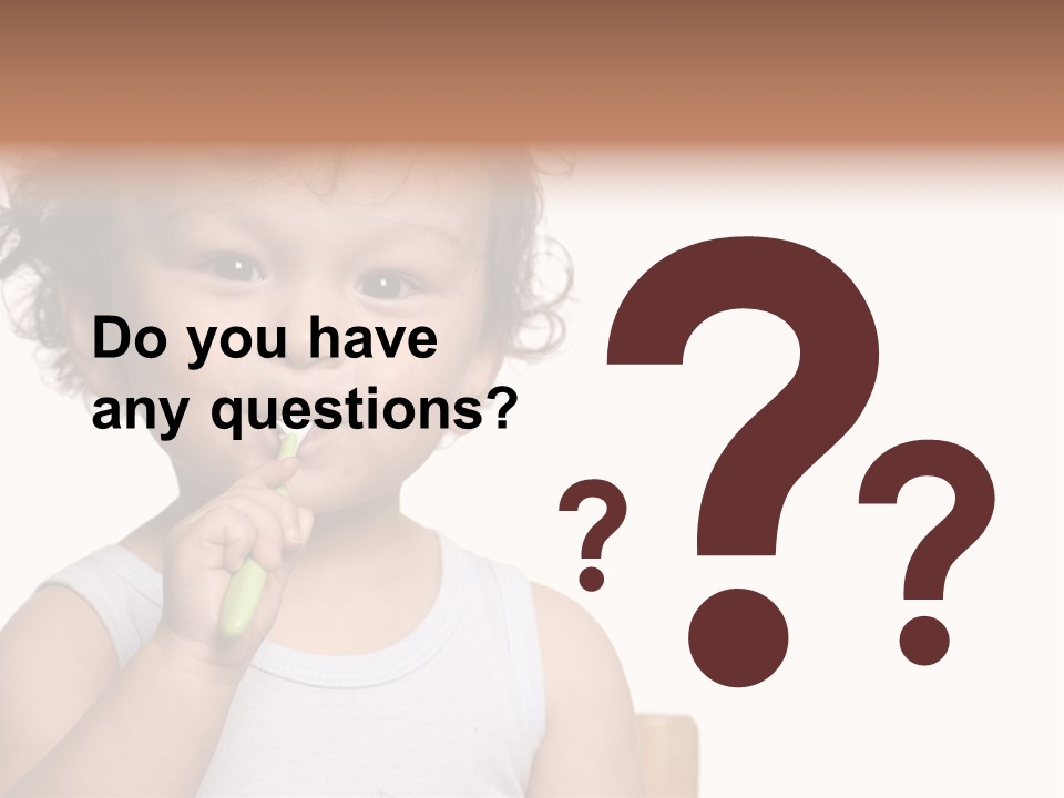 The Kid To Study To Clean A Teeth. PowerPoint Template