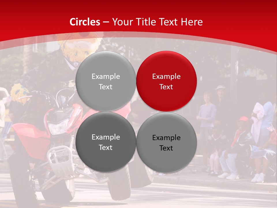 A Person Riding A Motorcycle With A Mascot On The Back Of It PowerPoint Template