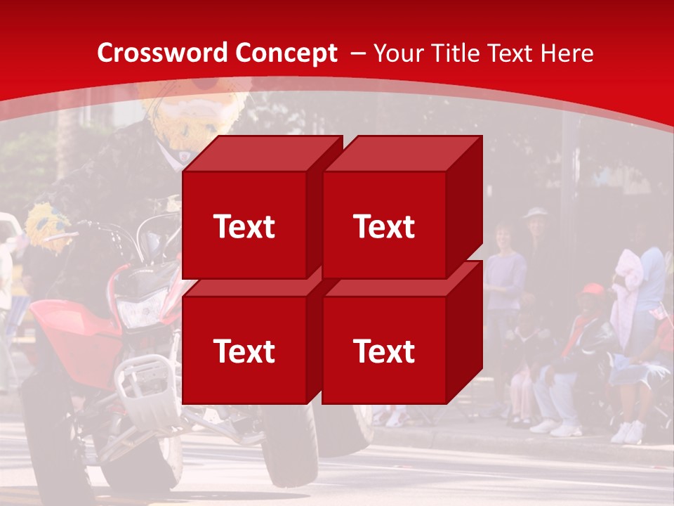 A Person Riding A Motorcycle With A Mascot On The Back Of It PowerPoint Template