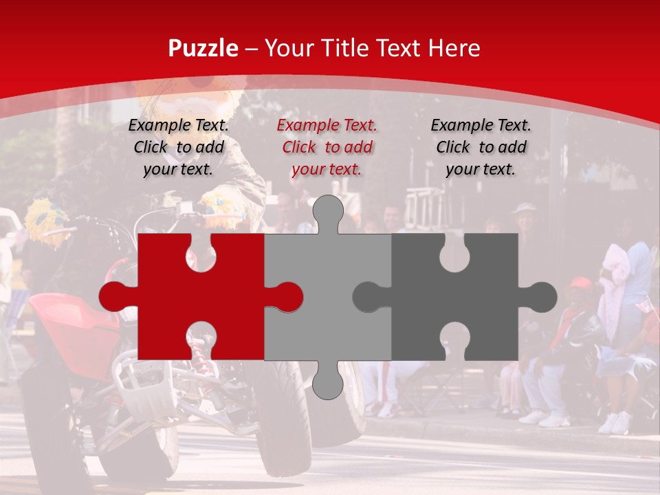 A Person Riding A Motorcycle With A Mascot On The Back Of It PowerPoint Template