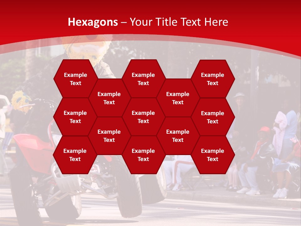 A Person Riding A Motorcycle With A Mascot On The Back Of It PowerPoint Template