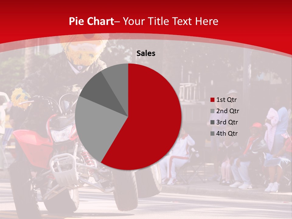 A Person Riding A Motorcycle With A Mascot On The Back Of It PowerPoint Template