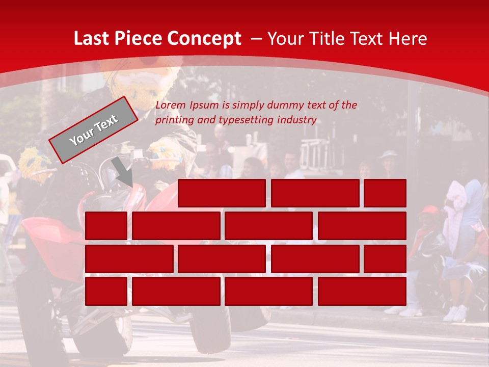 A Person Riding A Motorcycle With A Mascot On The Back Of It PowerPoint Template