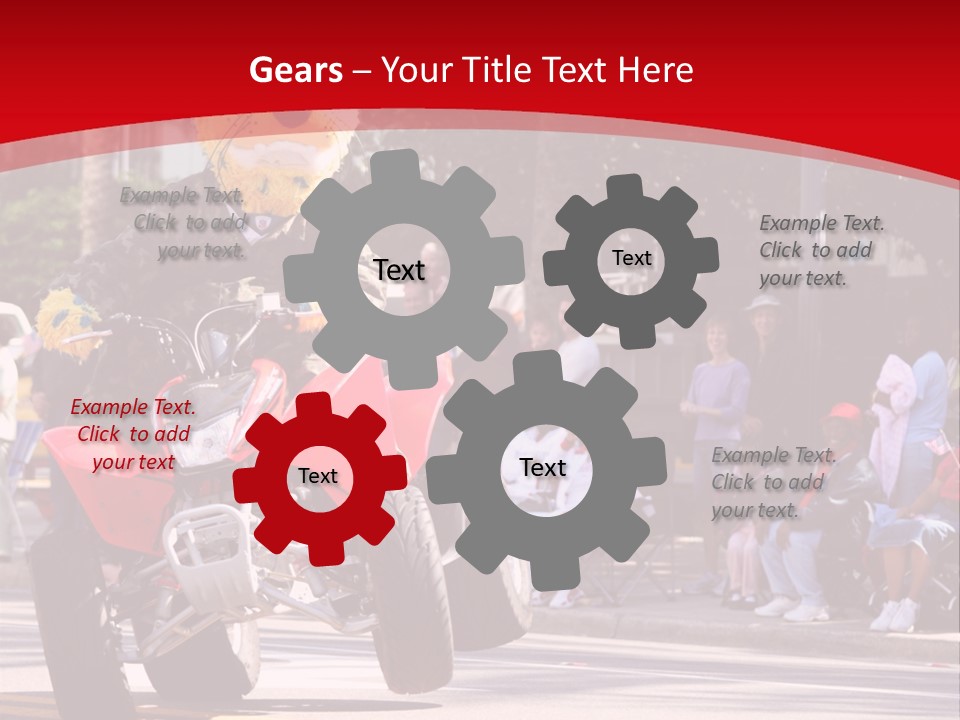 A Person Riding A Motorcycle With A Mascot On The Back Of It PowerPoint Template