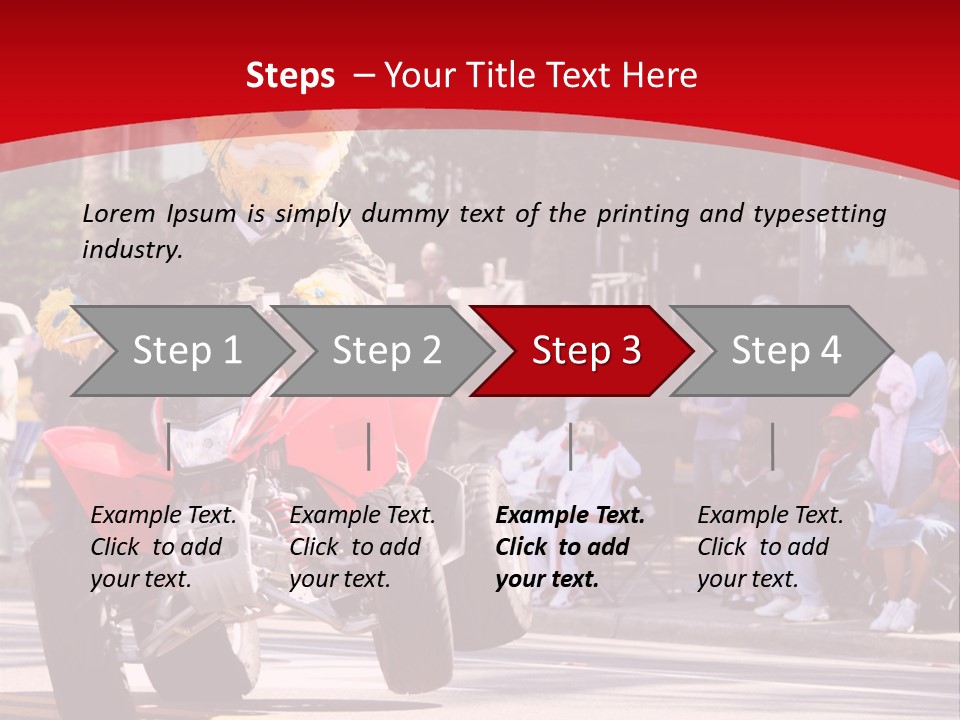 A Person Riding A Motorcycle With A Mascot On The Back Of It PowerPoint Template