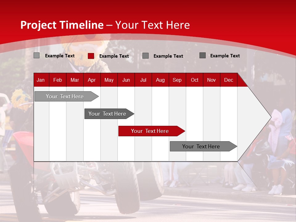 A Person Riding A Motorcycle With A Mascot On The Back Of It PowerPoint Template