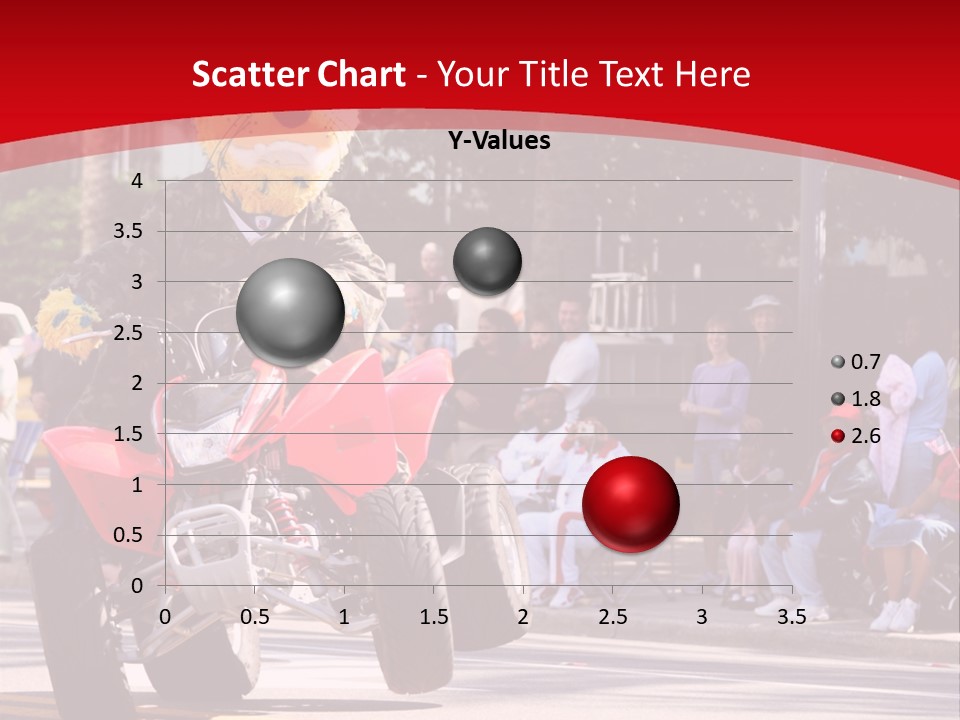 A Person Riding A Motorcycle With A Mascot On The Back Of It PowerPoint Template