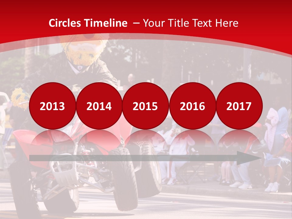A Person Riding A Motorcycle With A Mascot On The Back Of It PowerPoint Template