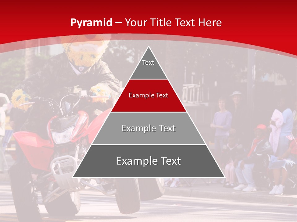 A Person Riding A Motorcycle With A Mascot On The Back Of It PowerPoint Template