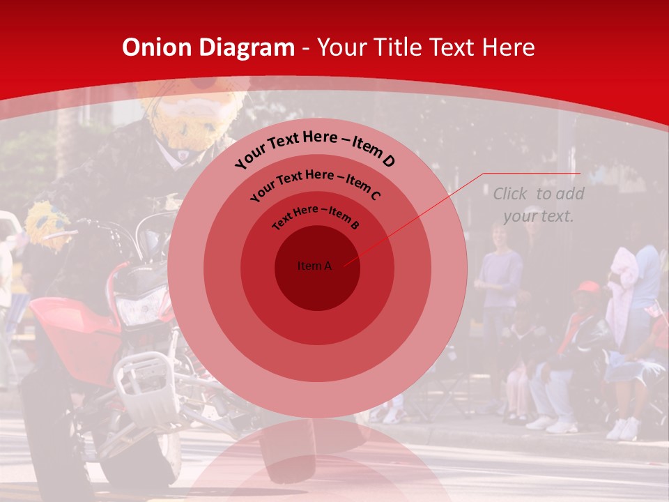 A Person Riding A Motorcycle With A Mascot On The Back Of It PowerPoint Template