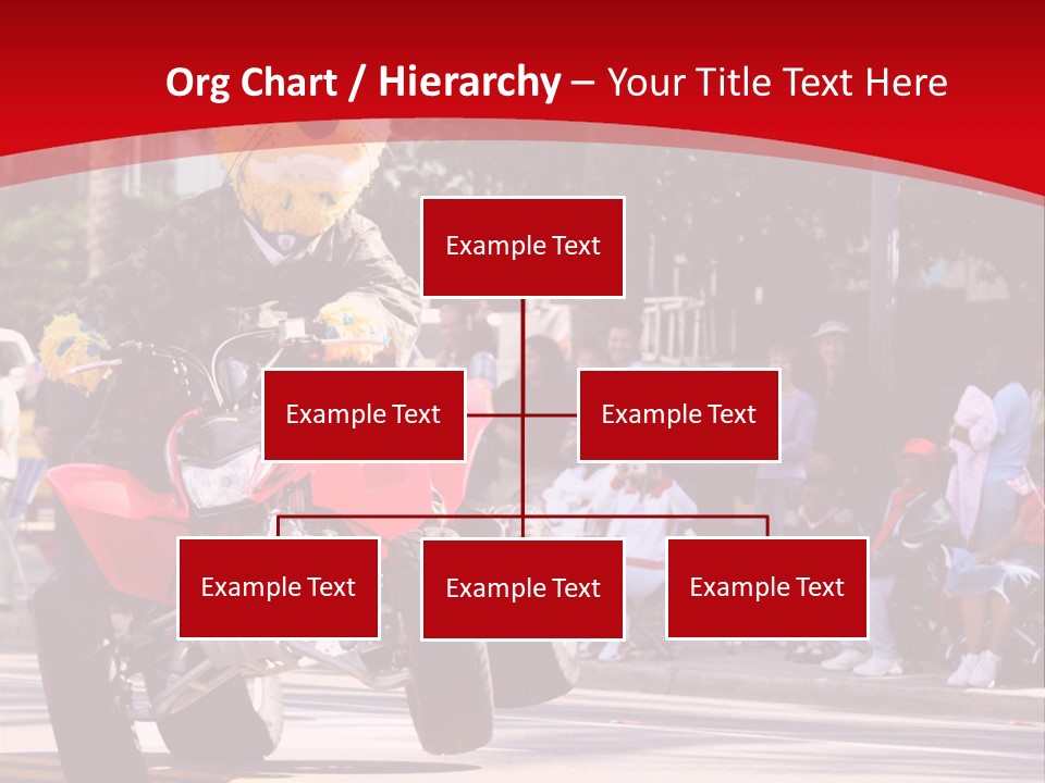 A Person Riding A Motorcycle With A Mascot On The Back Of It PowerPoint Template