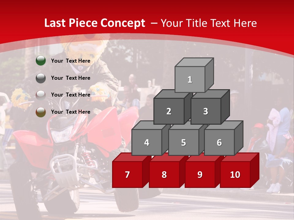 A Person Riding A Motorcycle With A Mascot On The Back Of It PowerPoint Template