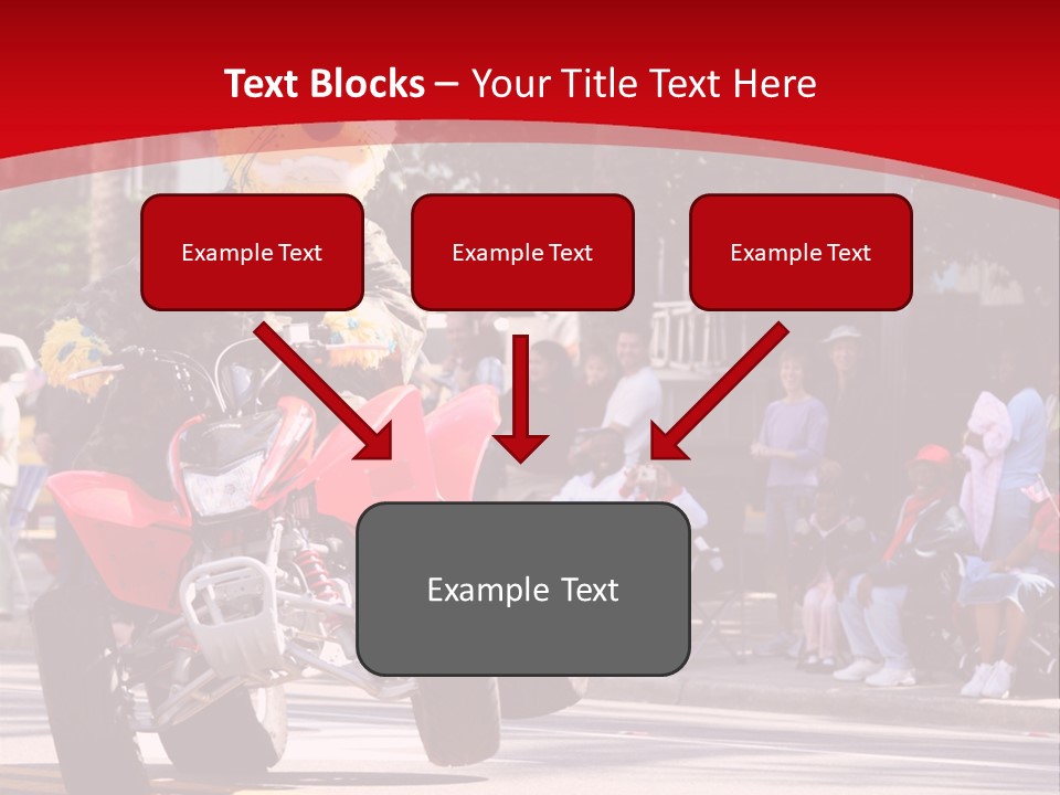 A Person Riding A Motorcycle With A Mascot On The Back Of It PowerPoint Template