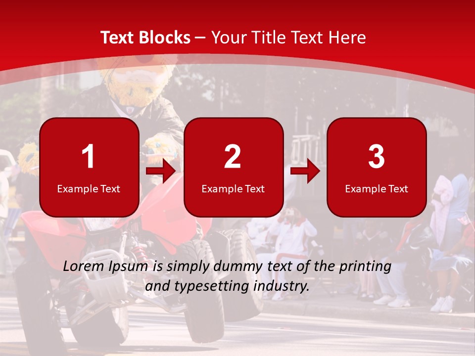 A Person Riding A Motorcycle With A Mascot On The Back Of It PowerPoint Template