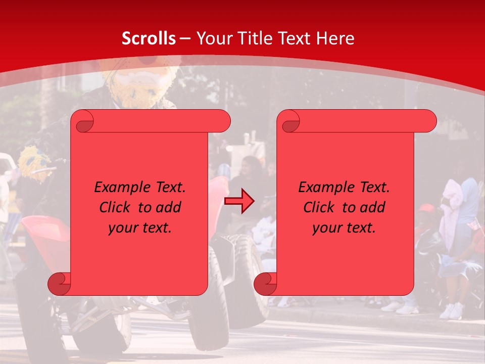 A Person Riding A Motorcycle With A Mascot On The Back Of It PowerPoint Template