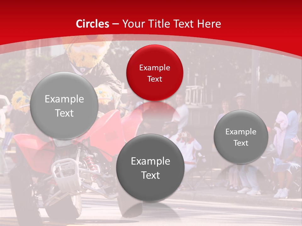 A Person Riding A Motorcycle With A Mascot On The Back Of It PowerPoint Template