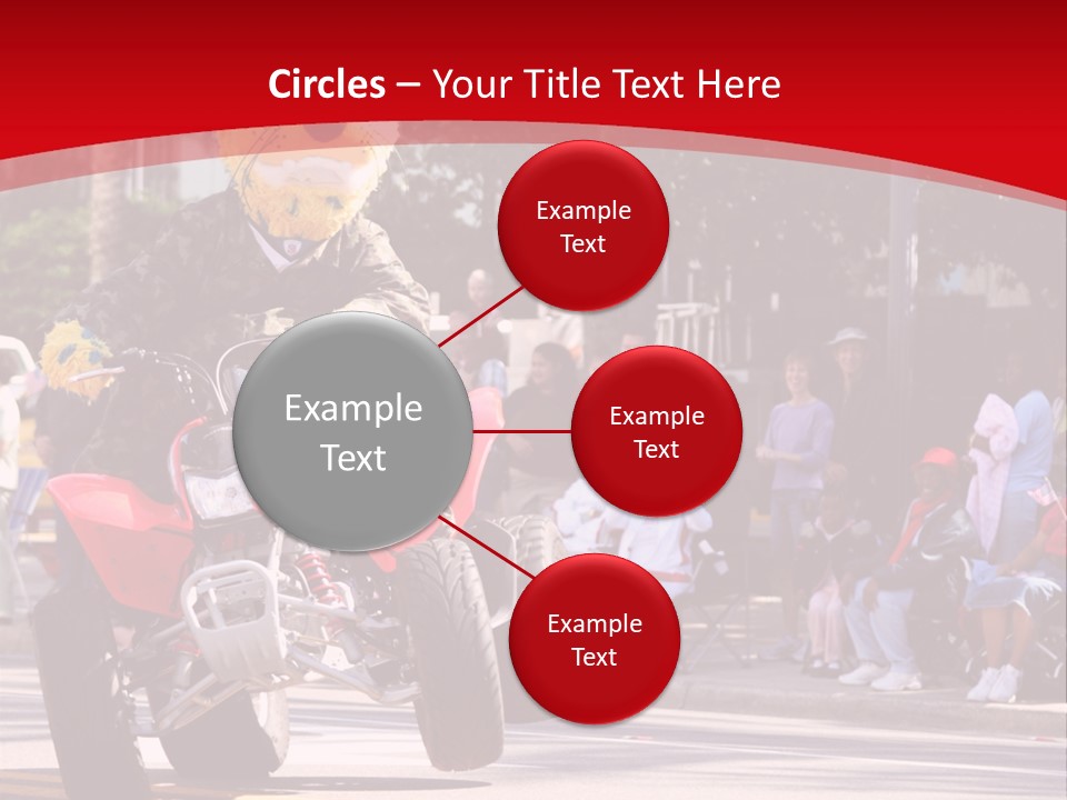 A Person Riding A Motorcycle With A Mascot On The Back Of It PowerPoint Template