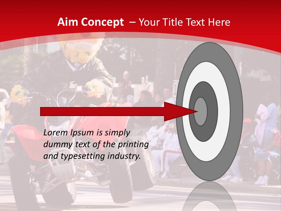 A Person Riding A Motorcycle With A Mascot On The Back Of It PowerPoint Template