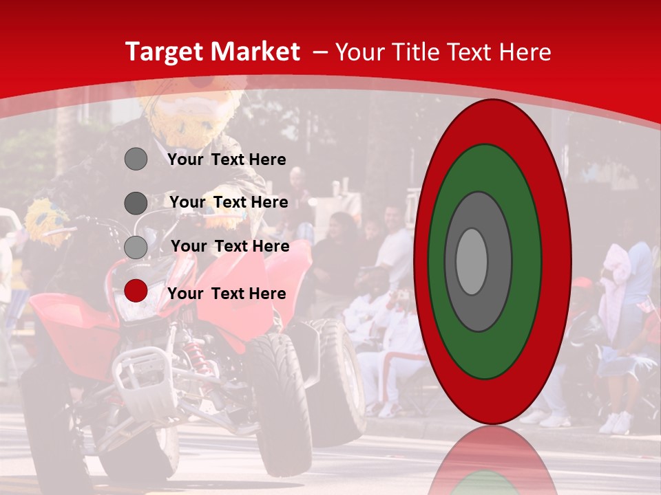 A Person Riding A Motorcycle With A Mascot On The Back Of It PowerPoint Template