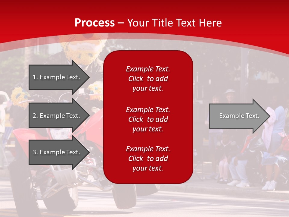 A Person Riding A Motorcycle With A Mascot On The Back Of It PowerPoint Template