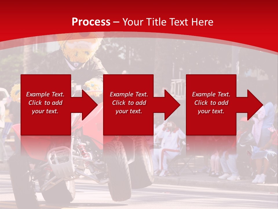 A Person Riding A Motorcycle With A Mascot On The Back Of It PowerPoint Template