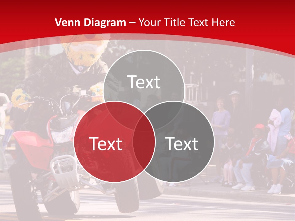 A Person Riding A Motorcycle With A Mascot On The Back Of It PowerPoint Template