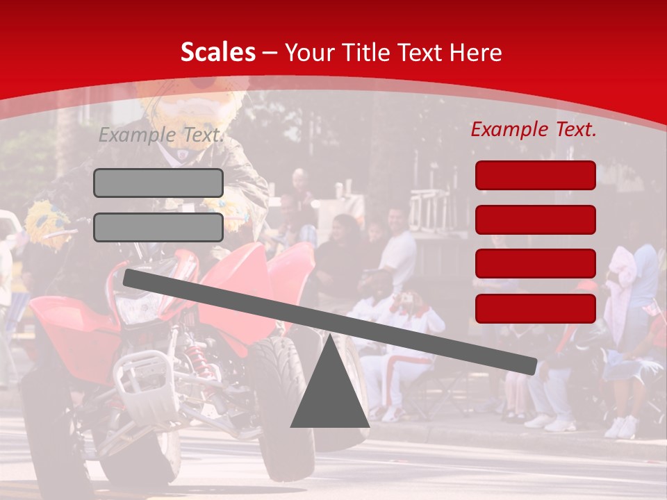 A Person Riding A Motorcycle With A Mascot On The Back Of It PowerPoint Template