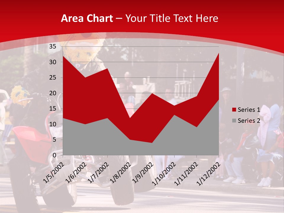 A Person Riding A Motorcycle With A Mascot On The Back Of It PowerPoint Template