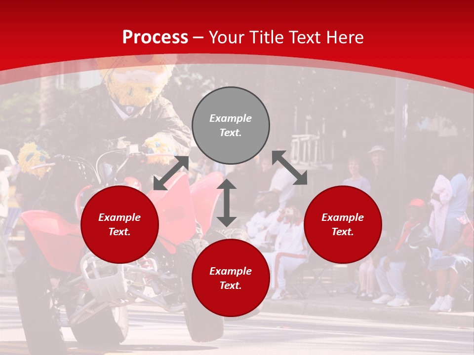 A Person Riding A Motorcycle With A Mascot On The Back Of It PowerPoint Template