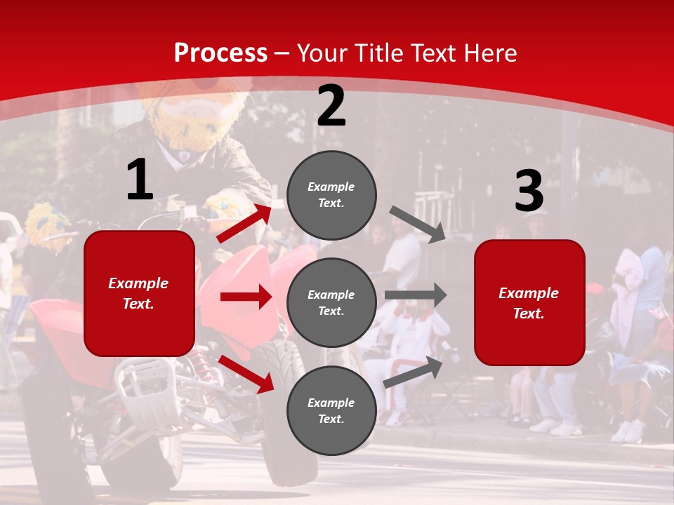 A Person Riding A Motorcycle With A Mascot On The Back Of It PowerPoint Template