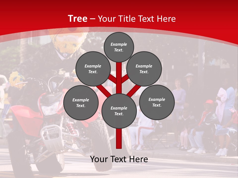 A Person Riding A Motorcycle With A Mascot On The Back Of It PowerPoint Template